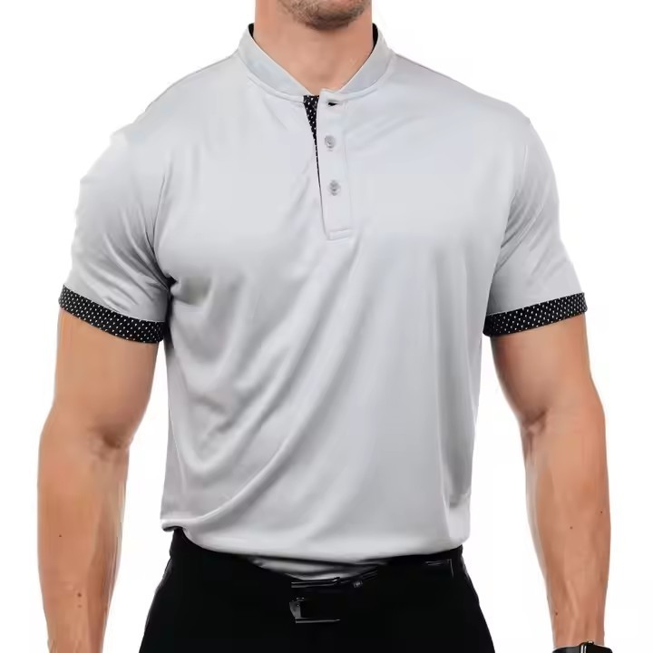 Wholesale High Quality Polo Shirts for Men Quick Dry Athletic Thin Height Elasticity Solid Color Golf Men Shirt